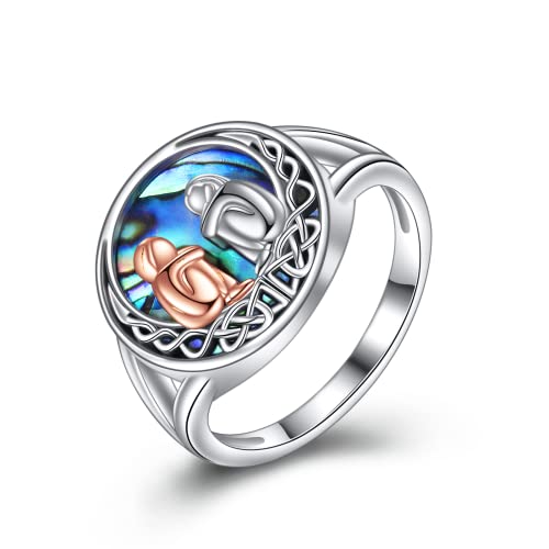 Schwester Geschenke von Schwester Sterling Silber Schwester Ringe mit Abalone-Muschel Schwester Freundschaft Schmuck Geschenke für Frauen Mädchen-8 von CUPENDA