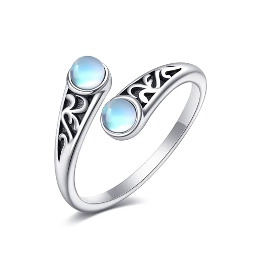 Zehenringe aus filigranem Mondstein Sterling Silber keltischer Mondstein Zehenring Strand Fuß Schmuck Geschenke für Frauen von CUPENDA