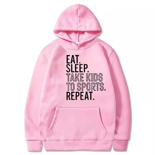 CUPOOD Pullover Damen Hoodie Lustiger Buchstabendruck Kapuzenpullover Lange Ärmel Sweatjacke mit Kapuze Herbst Winter Mit Große Tasche Vlies Pulli Sport Outerwear Warme Oberteile Mode Pink 3XL von CUPOOD