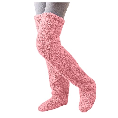 CUPOOD Thermosocken Damen Knielang Kuschelsocken Plüsch Wintersocken Warme Dicke Süß Haussocken flauschig Thermo-Socken Mit Vollplüsch und Wolle Freizeit von CUPOOD