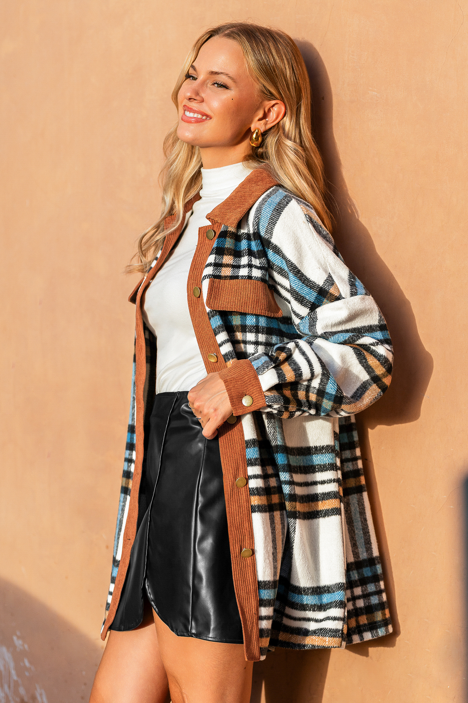 Braune Karierte Jacke Braune Karierte Jacke von CUPSHE