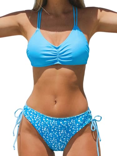 Cupshe 2-teiliges Bikini-Set für Damen mit geflochtenen Trägern und wendbarem Unterteil, Medium von CUPSHE