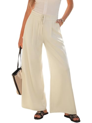 CUPSHE Bindegürtel High-Waist Gerade Hose, Damen Locker Freizeit Hose für Alltag und Treffen, Gelb, XL CUPSHE Bindegürtel High-Waist Gerade Hose, Damen Locker Freizeit Hose für Alltag und Treffen, Gelb, XL von CUPSHE