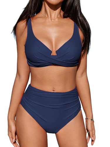 CUPSHE Damen Bikini Set Wickeloptik Crossover Bügel Push Up High Waist Bikini Bademode Zweiteiliger Badeanzug Swimsuit Salbeigrün S CUPSHE Damen Bikini Set Wickeloptik Crossover Bügel Push Up High Waist Bikini Bademode Zweiteiliger Badeanzug Swimsuit Salbeigrün S von CUPSHE