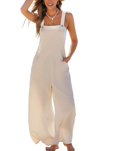 CUPSHE Damen Jumpsuit Quadratischem Ausschnitt Ärmellos Overall Loses Bein Sommer Strand Playsuit mit Taschen von CUPSHE