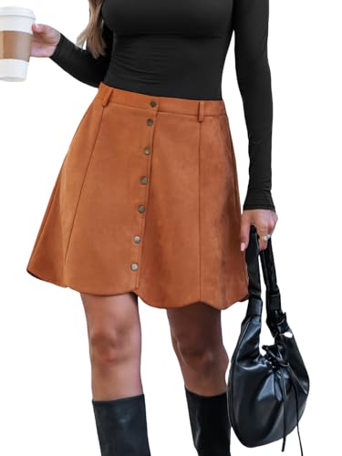 CUPSHE Damen Minirock A-Linie Braun S von CUPSHE
