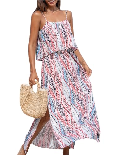 CUPSHE Damen Sommerkleid Ärmellos Schlitz Lang Boho Blumendruck Spaghettiträger Strandkleid Freizeitkleider Beach Maxi Cami Dress Rotes Paisley XL CUPSHE Damen Sommerkleid Ärmellos Schlitz Lang Boho Blumendruck Spaghettiträger Strandkleid Freizeitkleider Beach Maxi Cami Dress Rotes Paisley XL von CUPSHE