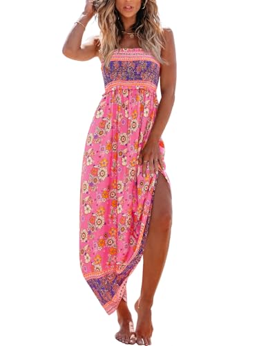 CUPSHE Damen Sommerkleid Blumenmuster Gesmokt Ärmellos Maxikleid Rüschen Spaghettiträger Lang Freizeitkleider Maxi Dress CUPSHE Damen Sommerkleid Blumenmuster Gesmokt Ärmellos Maxikleid Rüschen Spaghettiträger Lang Freizeitkleider Maxi Dress von CUPSHE