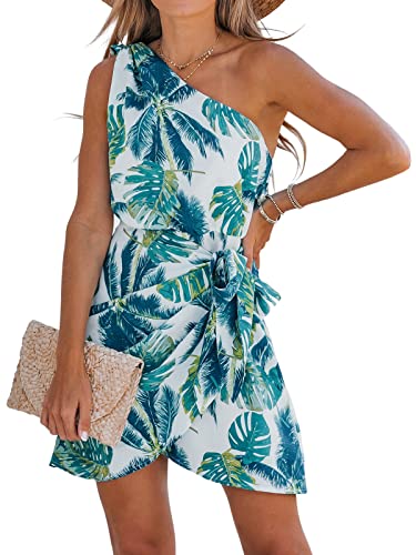 CUPSHE Damen Sommerkleid One Shoulder Tropical Print Schulterfreies Strandkleid Asymmetrische Freizeitkleider Boho Beach Mini Dress XL CUPSHE Damen Sommerkleid One Shoulder Tropical Print Schulterfreies Strandkleid Asymmetrische Freizeitkleider Boho Beach Mini Dress XL von CUPSHE