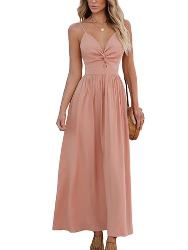 CUPSHE Damen Kleid V Ausschnitt Twist vorne Blumendruck Verstellbares Cami Maxikleid Freizeitkleider Boho Beach Maxi Dress Hautrosa L CUPSHE Damen Kleid V Ausschnitt Twist vorne Blumendruck Verstellbares Cami Maxikleid Freizeitkleider Boho Beach Maxi Dress Hautrosa L von CUPSHE