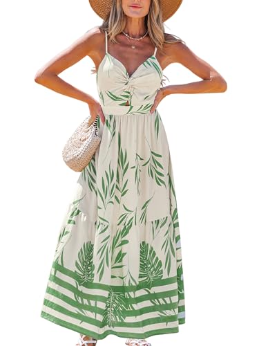 CUPSHE Damen Sommerkleid V Ausschnitt Twist Front Boho Trägerkleid Freizeitkleider Beach Party Camisole Dress CUPSHE Damen Sommerkleid V Ausschnitt Twist Front Boho Trägerkleid Freizeitkleider Beach Party Camisole Dress von CUPSHE