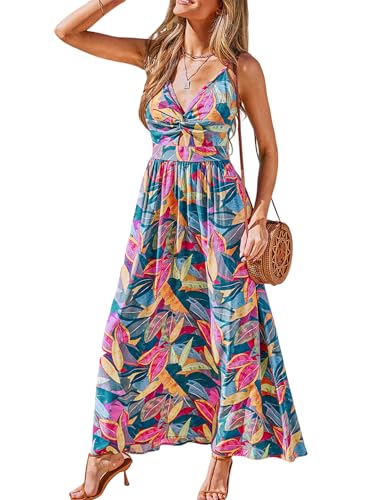 CUPSHE Damen Sommerkleid V Ausschnitt Twist Front Boho Trägerkleid Freizeitkleider Beach Party Camisole Dress CUPSHE Damen Sommerkleid V Ausschnitt Twist Front Boho Trägerkleid Freizeitkleider Beach Party Camisole Dress von CUPSHE