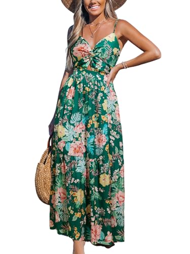 CUPSHE Damen Sommerkleid V Ausschnitt Twist Front Boho Trägerkleid Freizeitkleider Beach Party Camisole Dress CUPSHE Damen Sommerkleid V Ausschnitt Twist Front Boho Trägerkleid Freizeitkleider Beach Party Camisole Dress von CUPSHE