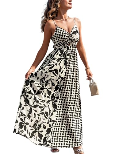 CUPSHE Damen Sommerkleid V Ausschnitt Twist Front Boho Trägerkleid Freizeitkleider Beach Party Camisole Dress von CUPSHE