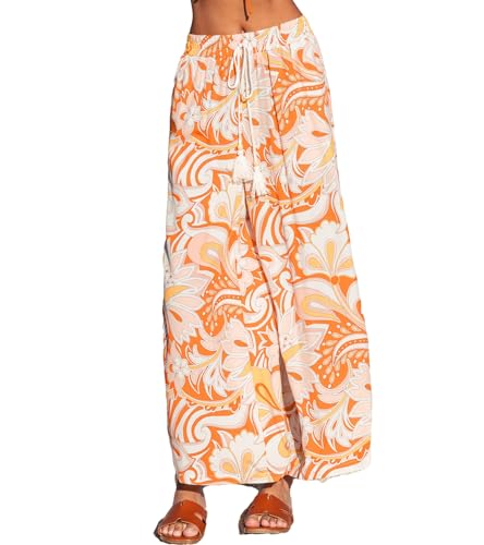 CUPSHE Damenhose weites Bein Hose Elastische Taille Taschen Palazzo Damen Sommerhose, Paisley & Orange, M CUPSHE Damenhose weites Bein Hose Elastische Taille Taschen Palazzo Damen Sommerhose, Paisley & Orange, M von CUPSHE