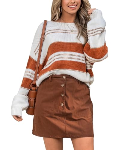 CUPSHE Minirock mit Taschen und Knopfleiste, Damen Retro Knopfverschluss Rock, Praktischer und Modischer Rock, Braun,L von CUPSHE