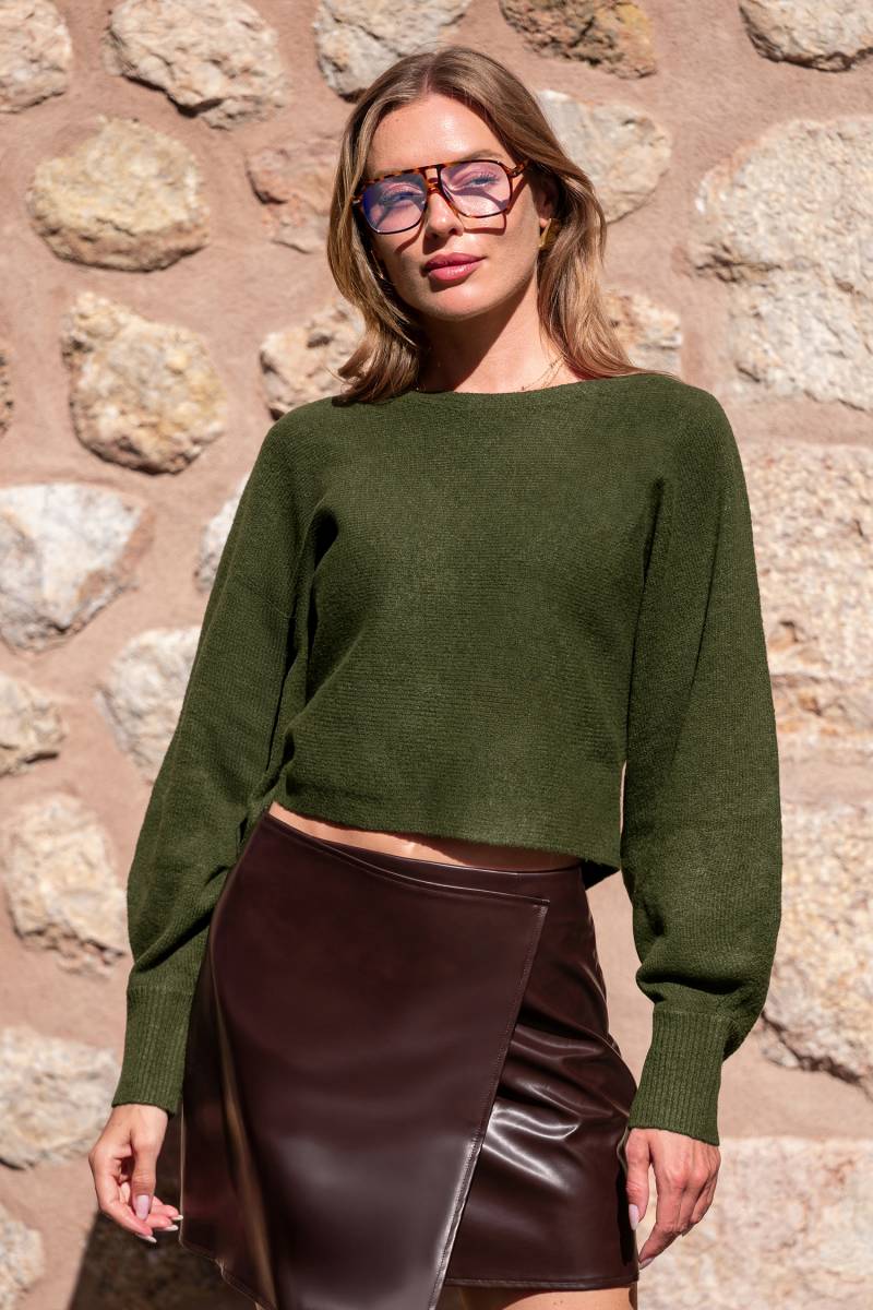 Grüner Kurzer Pullover von CUPSHE