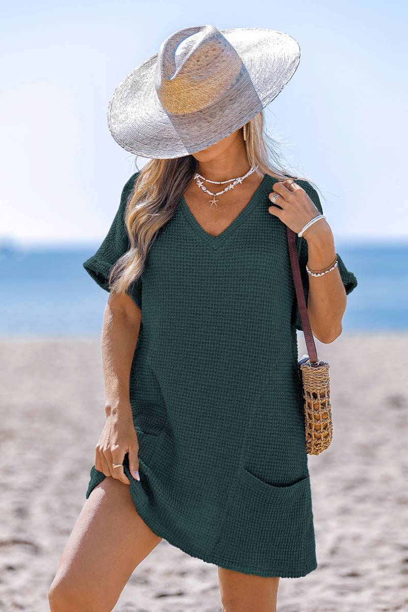 Grünes V-Ausschnitt Mini-Strandkleid von CUPSHE