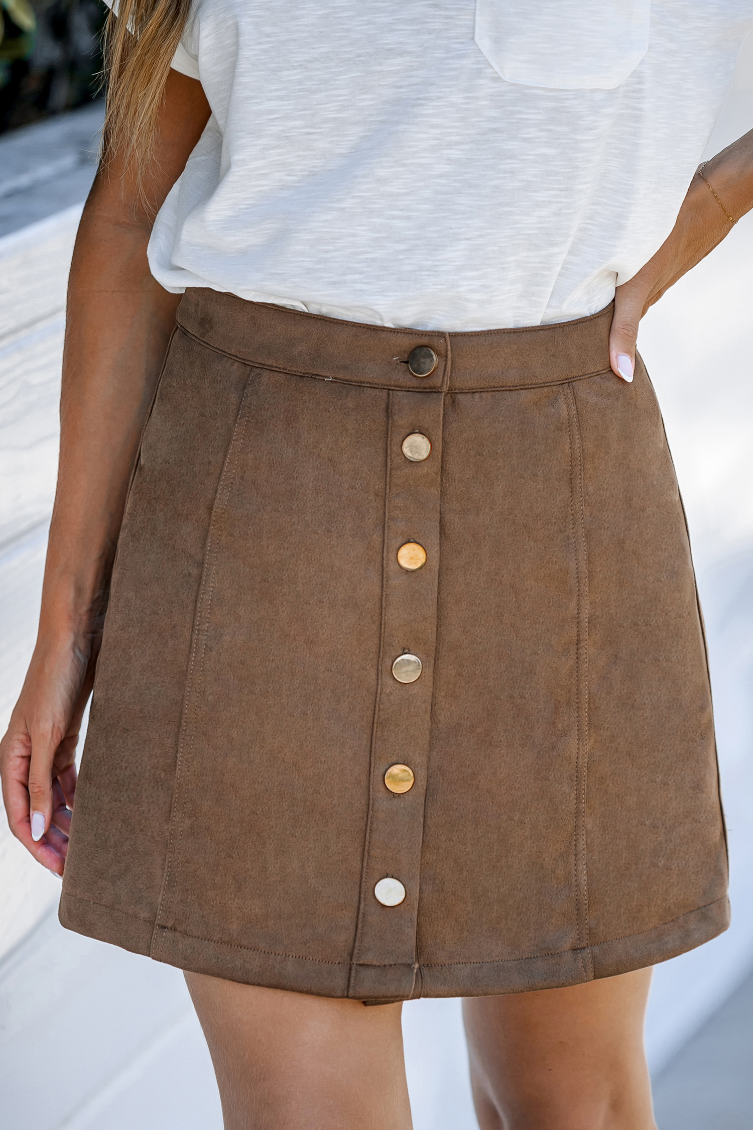 High Waist Minirock mit Knopfleiste von CUPSHE