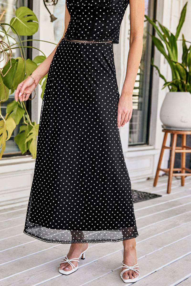 High-Waist Polka Dot Maxirock von CUPSHE