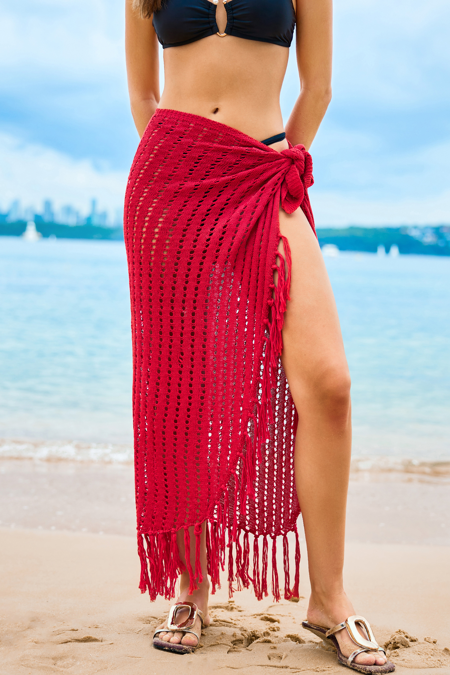 Hot & Bothered Roter Überzieh-Sarong von CUPSHE