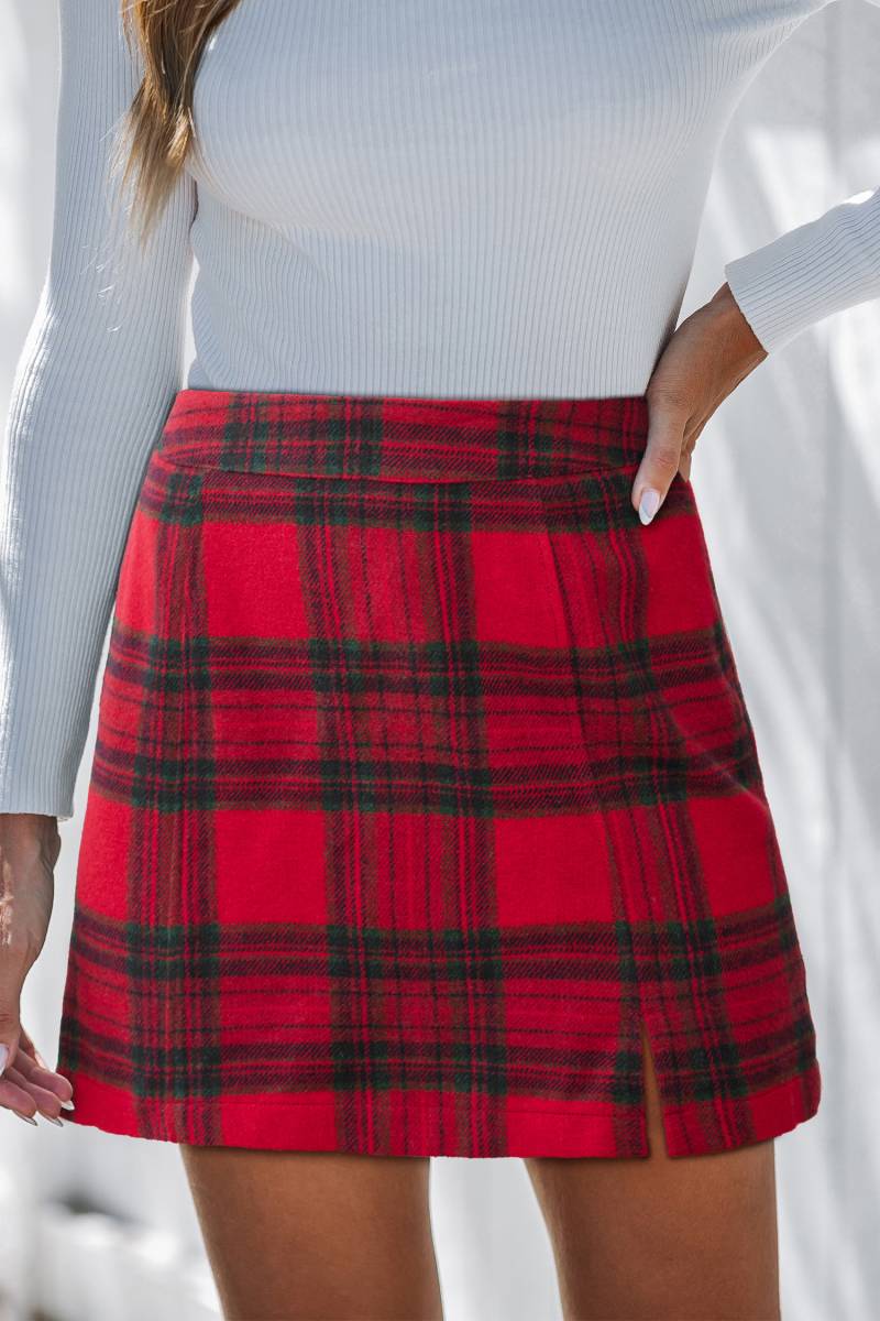 Karierter Minirock mit elastischer Taille von CUPSHE