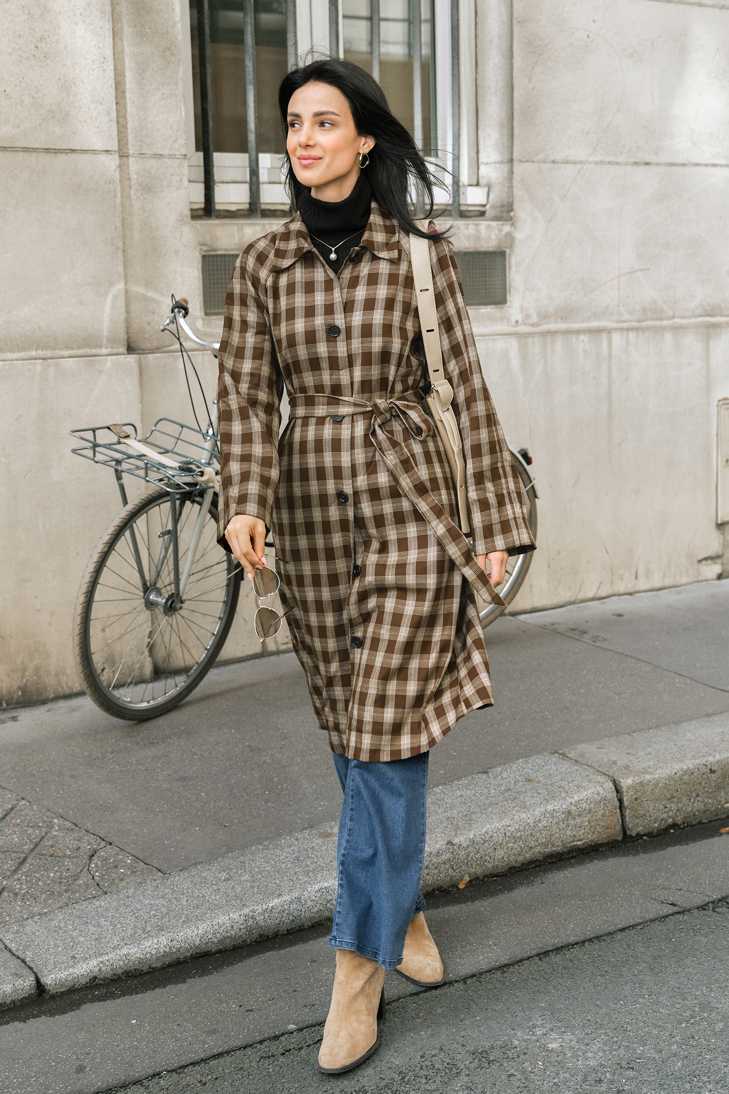 Karierter Trenchcoat von CUPSHE