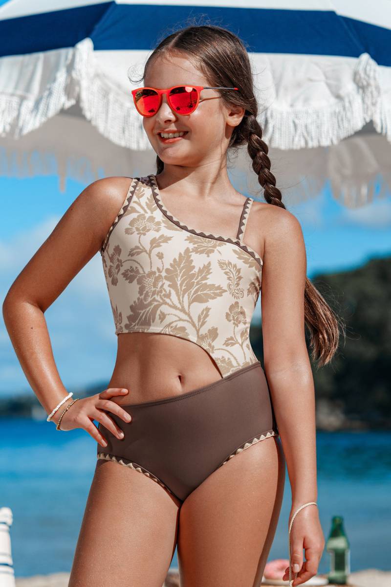 Kinderbademode Floraler Mädchen-Badeanzug von CUPSHE