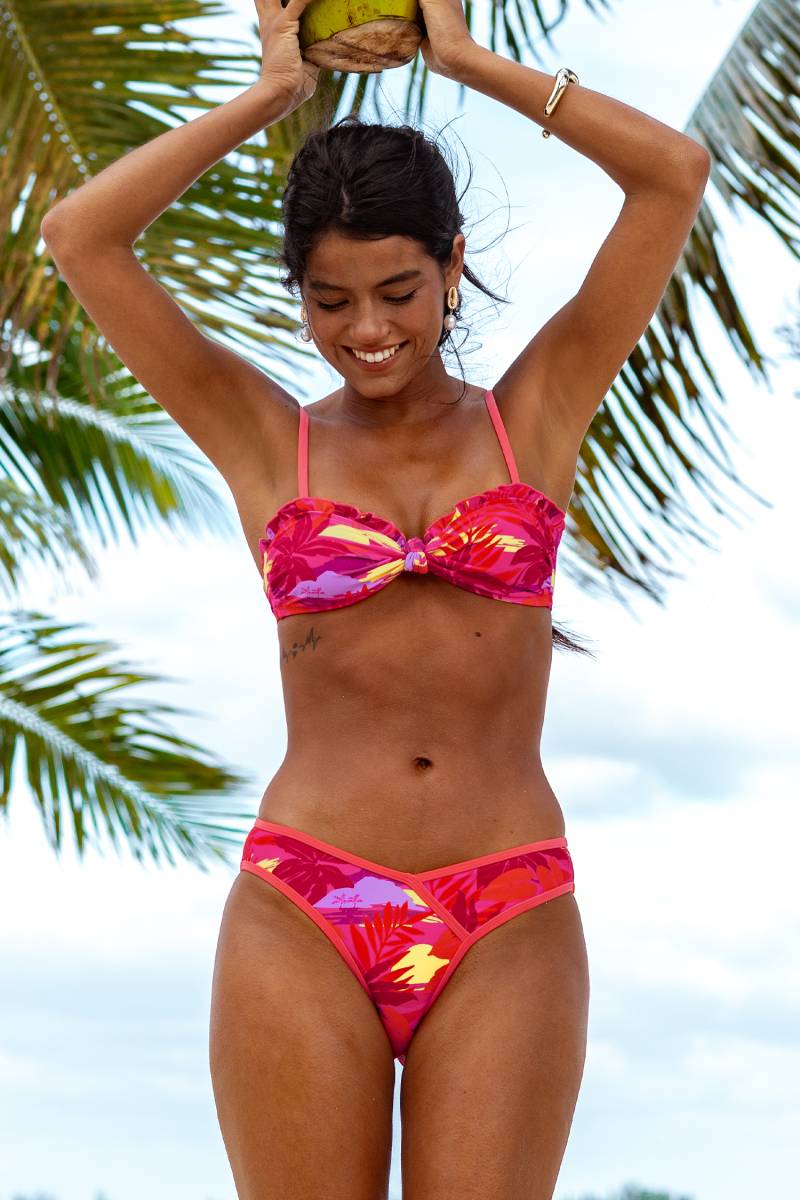 Rotes Verstellbare Träger Hoher Beinausschnitt Bikini-Set von CUPSHE