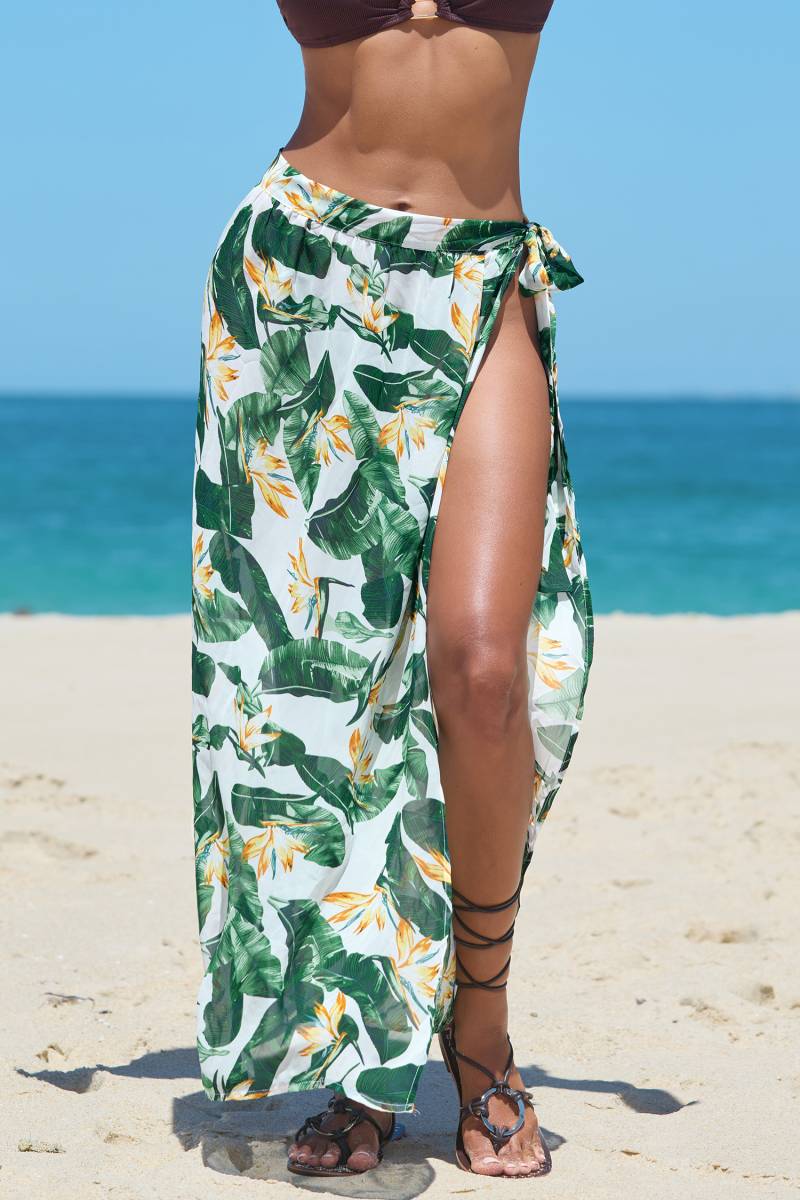 Tropischer Maxi-Strandsarong mit seitlicher Bindung von CUPSHE