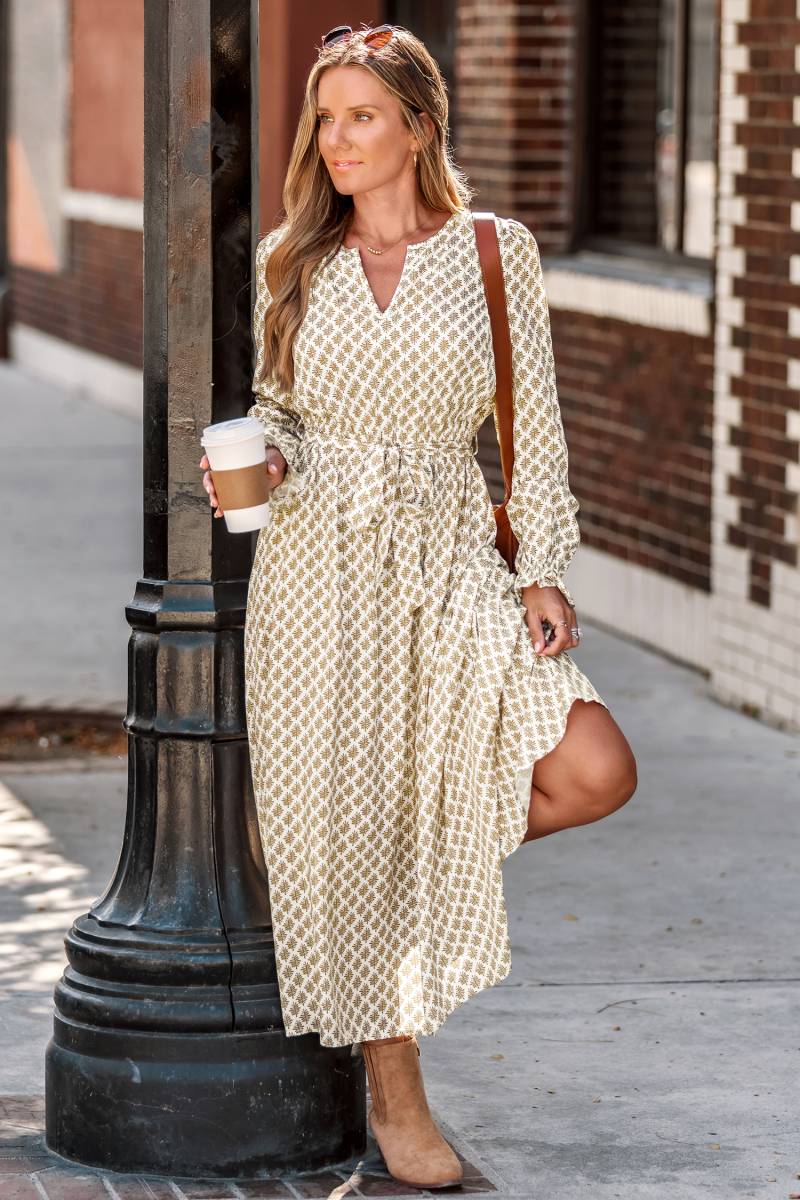 Weiß Verziertes Maxikleid mit Taillengürtel von CUPSHE