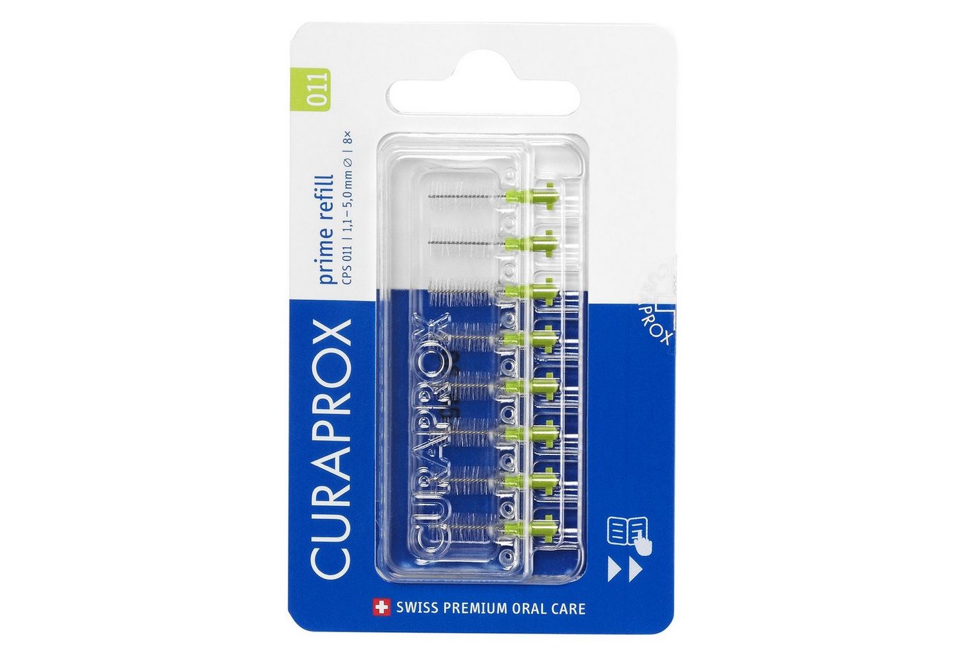 CURAPROX Interdentalbürsten Interdentalbürste CPS 011 prime, Refill, 8 Stück, 5 mm Wirksamkeit, hellgrün, Nachfüllpackung, ohne Halter von CURAPROX