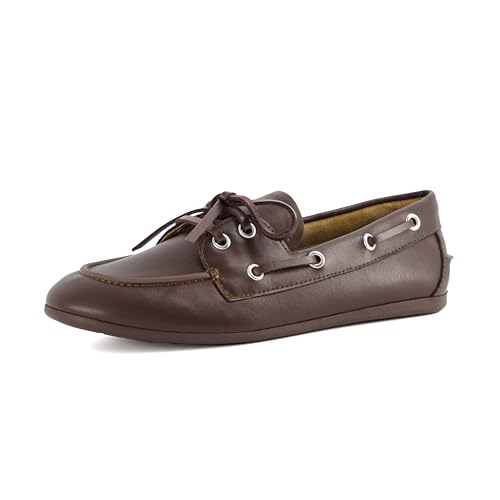 CUSHIONAIRE Anchor Leichte Bootsschuhe für Damen | Slip-On Mokassin Loafer mit nautischem Design | Große Breiten erhältlich, Dunkelbraun glatt, 39 EU Weit von CUSHIONAIRE