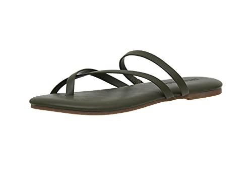 CUSHIONAIRE Celina Flip-Flop-Sandale für Damen mit Memory Foam, Moosgrün, 40 EU von CUSHIONAIRE