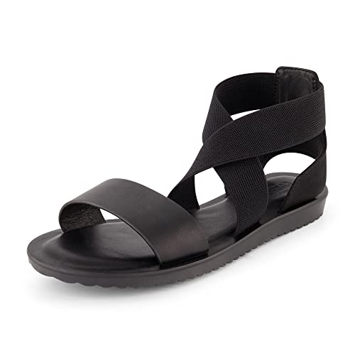 CUSHIONAIRE Chancy Stretch-Sandale für Damen + Memory Foam und breite Weiten erhältlich, Schwarz 40 EUW von CUSHIONAIRE