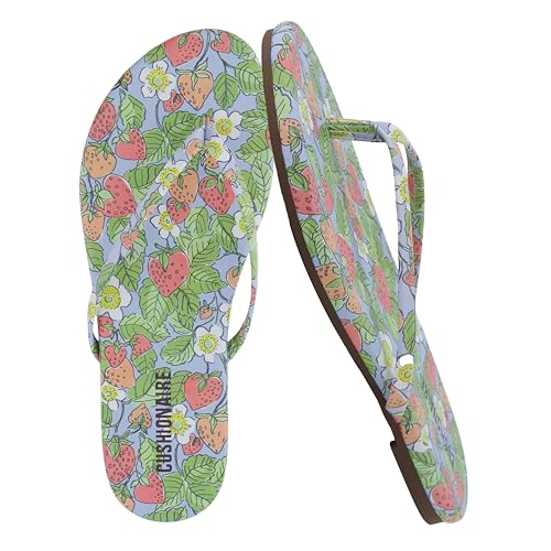 CUSHIONAIRE Cruise Flip-Flops für Damen, Schuhe, Urlaub, Strand, lässige Sommer-Sandalen für Damen mit breiter Weite, Rot/Ausflug, einfarbig (Getaway Solids), 38.5 EU von CUSHIONAIRE