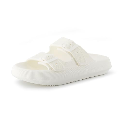 CUSHIONAIRE Damen Fame Recovery Cloud Slide mit +Comfort, Vanille, 39 EU von CUSHIONAIRE