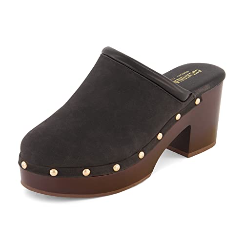 CUSHIONAIRE Damen Guest Clog aus Kunstholz mit Memory-Foam-Polsterung, breite Breiten erhältlich, Schwarz, 42 EU von CUSHIONAIRE