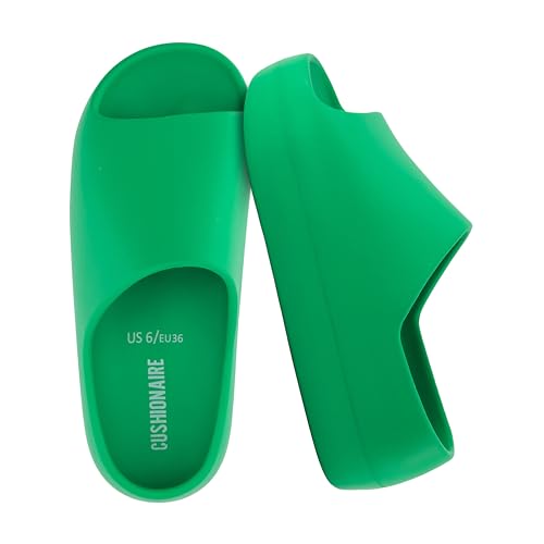 CUSHIONAIRE Damen Harrison Slide Sandale mit +Komfort, Kelly Green 38 EU von CUSHIONAIRE
