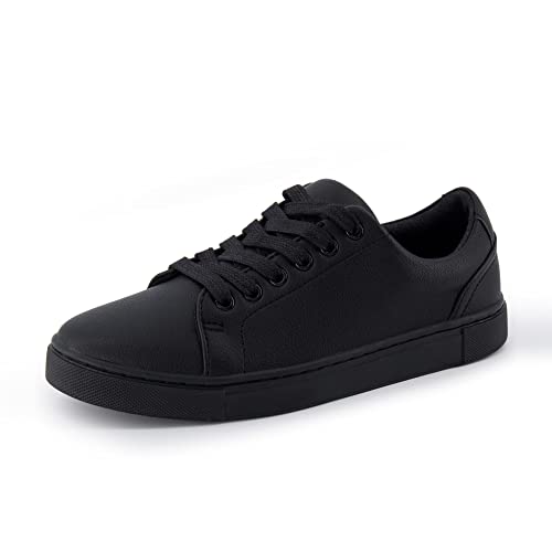 CUSHIONAIRE Damen Hashtag Sneaker zum Schnüren + Komfortschaum, große Weiten erhältlich, Schwarz, 42 EU W von CUSHIONAIRE
