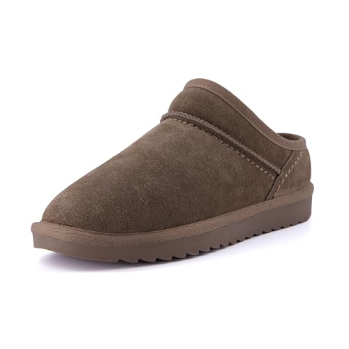 CUSHIONAIRE Damen Hilo Cozy Pantoletten aus echtem Wildleder + Memory Foam, Taupe, 39 EU von CUSHIONAIRE