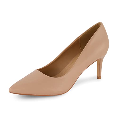 CUSHIONAIRE Damen Preston Dress Pumps + Memory Foam, große Weiten erhältlich, Nude 38 EU von CUSHIONAIRE