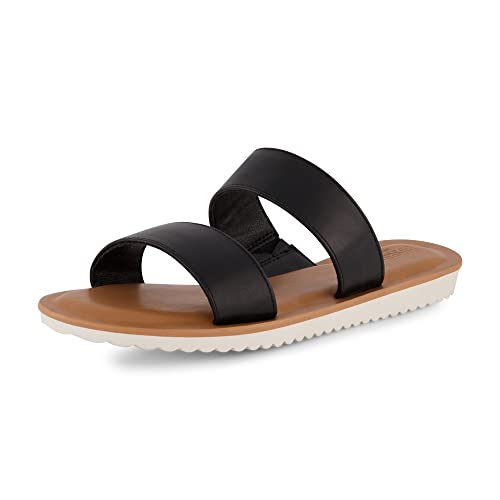 CUSHIONAIRE Damen Vera Slide Sandale + Memory-Schaum und breite Breiten erhältlich, Schwarz, 42 EU von CUSHIONAIRE