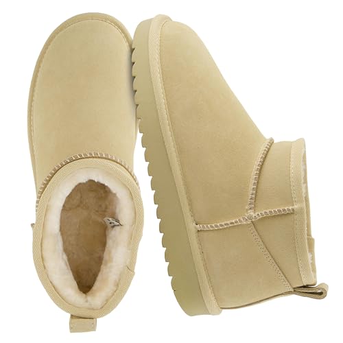 CUSHIONAIRE Hip Damen-Stiefel aus echtem Wildleder + Memory Foam, Sand 42 EU von CUSHIONAIRE