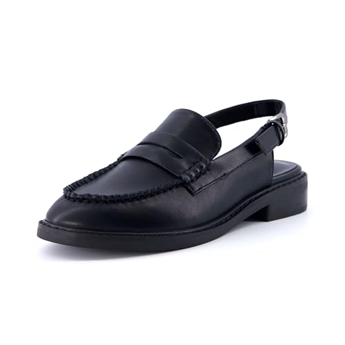 CUSHIONAIRE Damen Romance Slingback-Loafer + Memory Foam, große Weiten erhältlich, Schwarz, 37 EU von CUSHIONAIRE