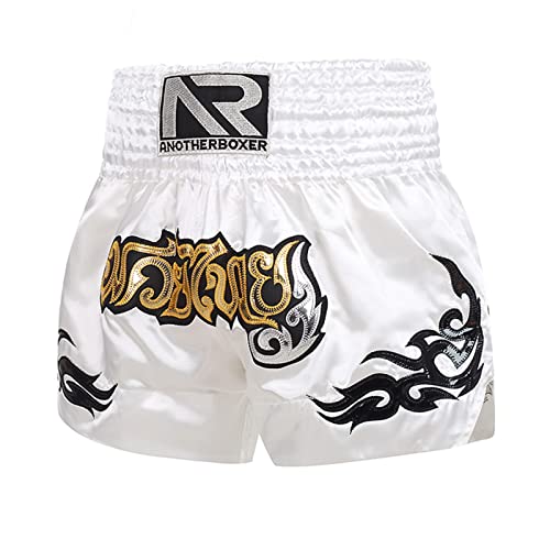 CUSROS Muay Thai Boxen Kampfshorts Sportbekleidung Training Wettkampf Atmungsaktiv Muay Thai Seil Design Kampfsport Kickboxen Shorts Kleidung Schwarz XL XL von CUSROS