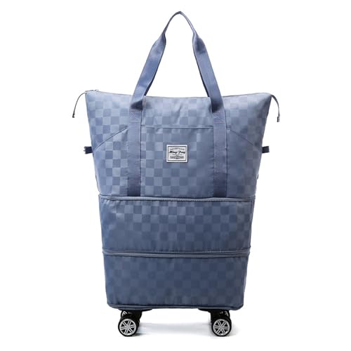 Turnbeutel mit Fächern, skalierbares Design, Aufbewahrungstasche, 36–55 l, erweiterbare Aufbewahrungstasche mit abnehmbaren Rollrädern, Reisen, Fitnessstudio mehr, blau von CUSROS