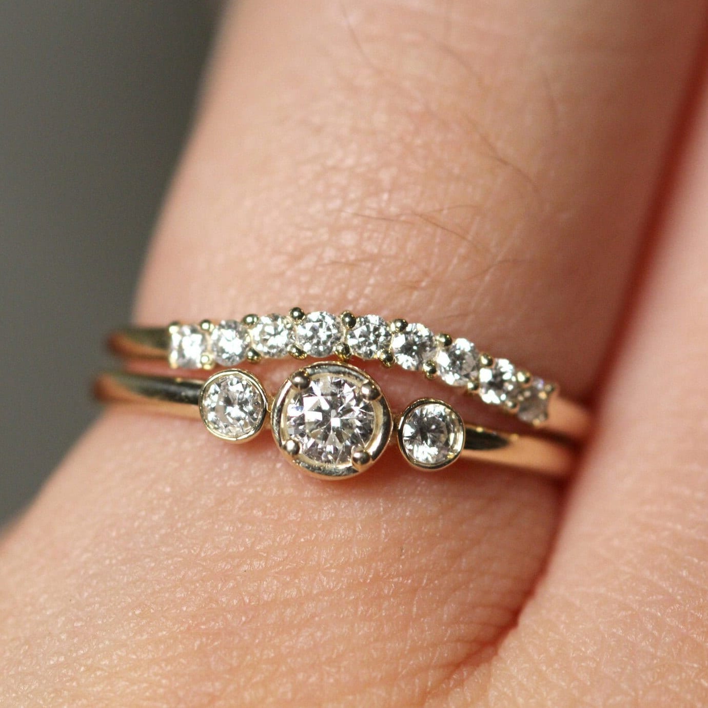 100% Natürliche Diamant Ring Set/Handgemachte Frauen Einzigartige Eheringe Ehering Sets 100% Natürliche Diamant Ring Set/Handgemachte Frauen Einzigartige Eheringe Ehering Sets von shinystonelovejewel