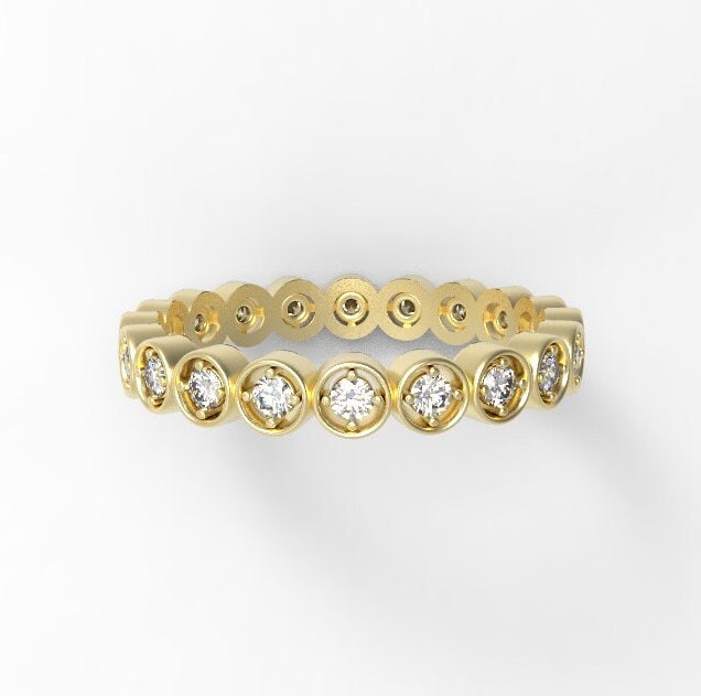 14K Ehering/Echter Diamant Eternity Ring von CUSTOMFINEJEWELRYNYC