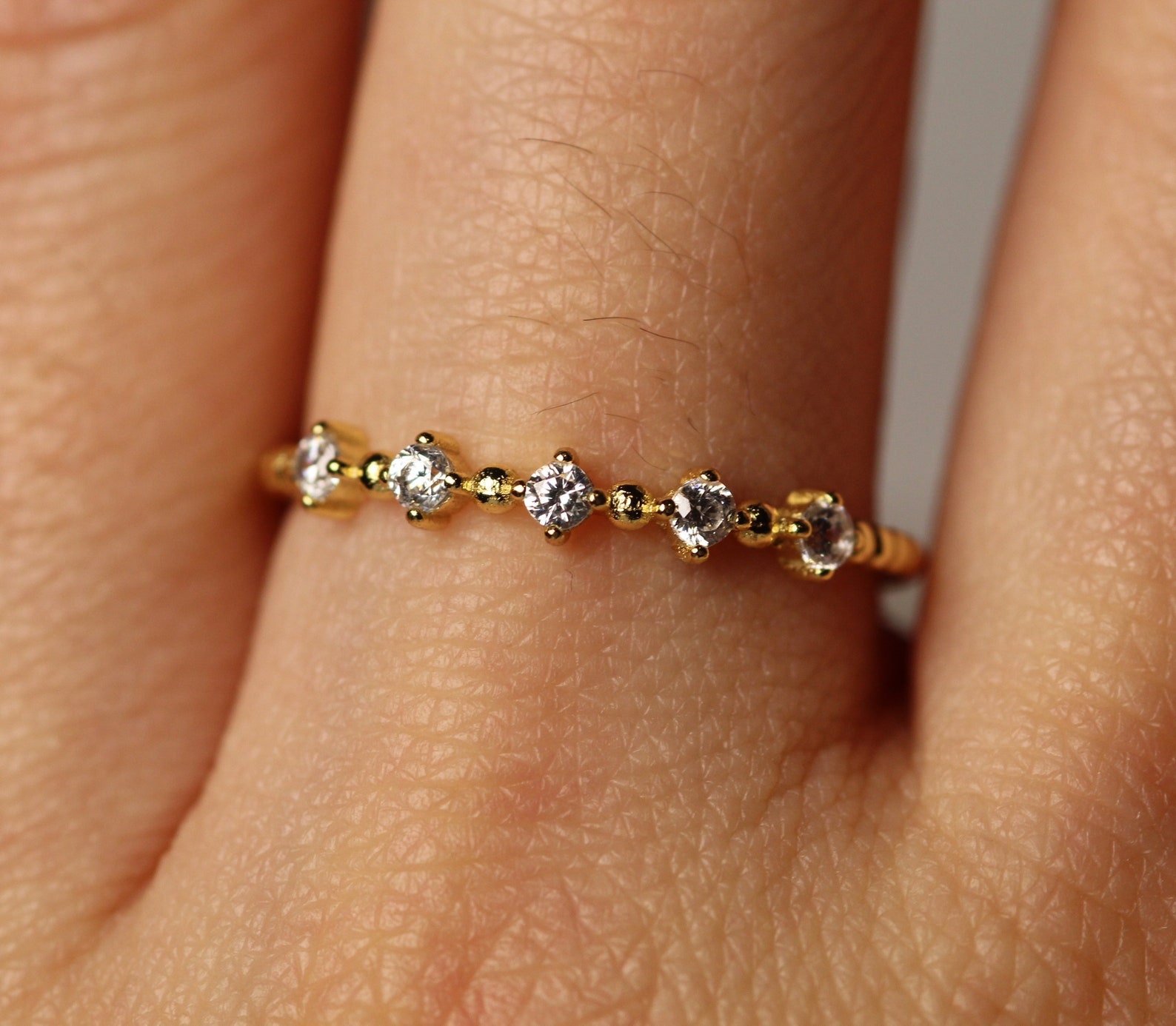 Diamant Eternity Ring, 14K Ehering/Frauen Half Eternity Band Rose Gold von CUSTOMFINEJEWELRYNYC